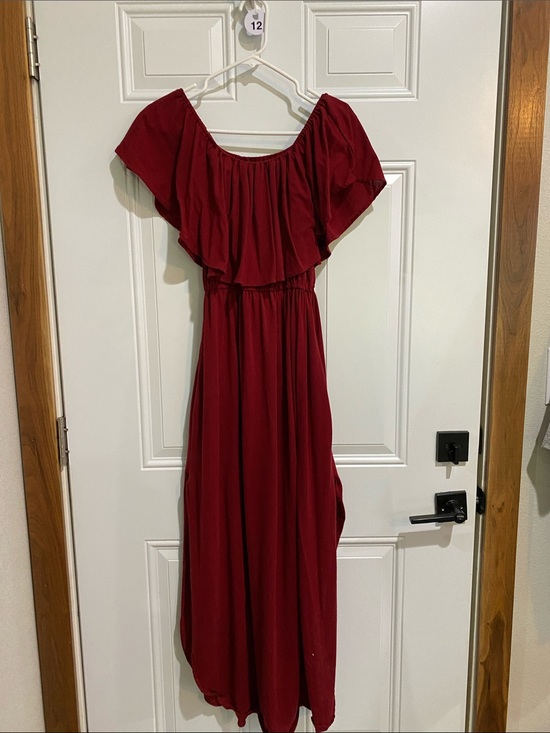 Sarin Mathews Dresses & Skirts - Off-Shoulder Maxi Dress — Wine Red